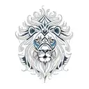lion with mane made of paisley pattern tattoo design idea