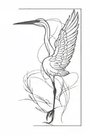 Crane bird rising tattoo design idea