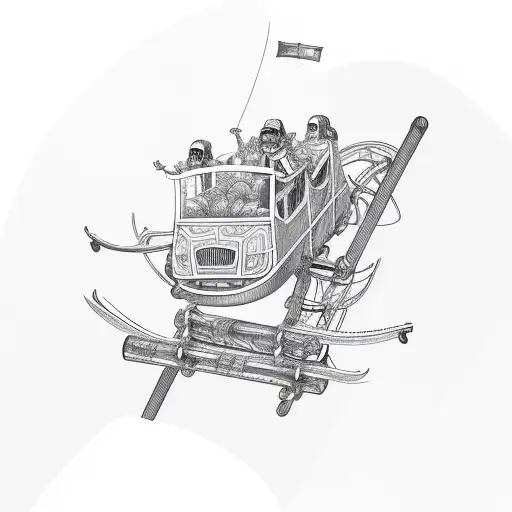 roller coaster airplane tattoo design idea