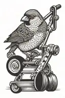 finch push mower biscuit tattoo design idea