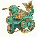 finch push mower biscuit tattoo design idea