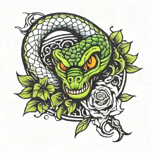 snake and dagger tattoo design idea