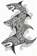 polynesian shark  tattoo design idea