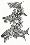 polynesian shark  tattoo design idea