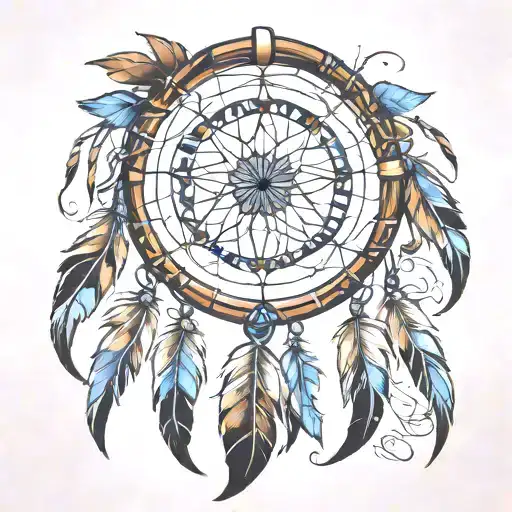Native American dreamcatcher tattoo design idea