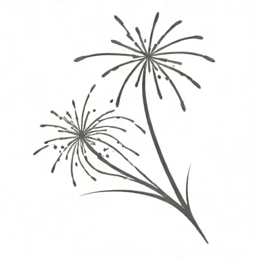 memorial firework bursting tattoo design idea