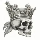 skull and crown  tattoo design idea