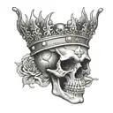 skull and crown  tattoo design idea