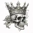 skull and crown  tattoo design idea