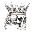 skull and crown  tattoo design idea