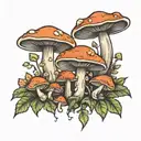 mushrooms tattoo design idea