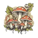 mushrooms tattoo design idea