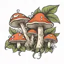 mushrooms tattoo design idea