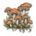 mushrooms tattoo design idea
