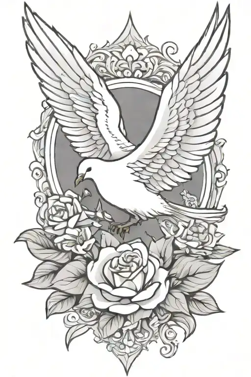 forearm half white dove tattoo design idea