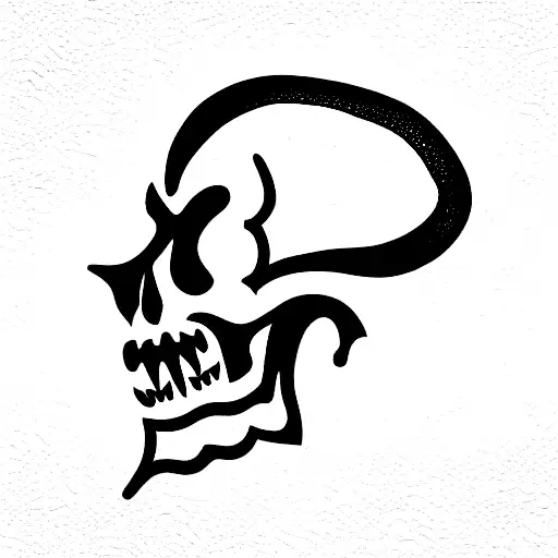 skull and dagger tattoo design idea
