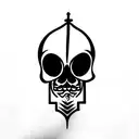skull and dagger tattoo design idea