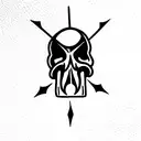 skull and dagger tattoo design idea