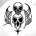 skull and dagger tattoo design idea
