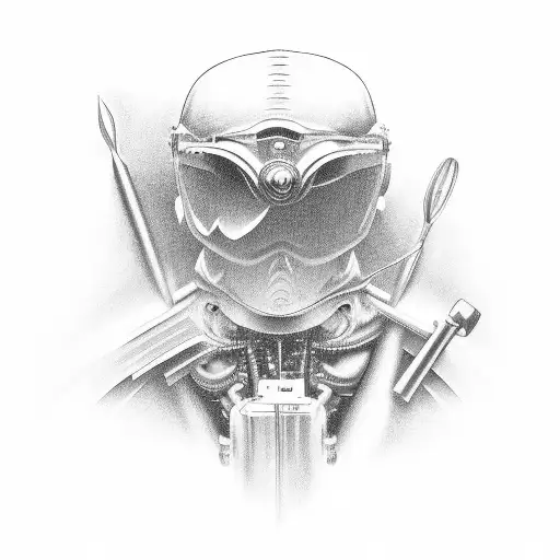 A toolbox filled with automotive tools tattoo design idea