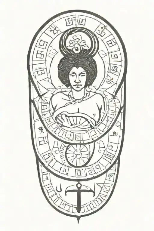 black gemini zodiac sign, sobriety date 11/23, Africa tattoo design idea