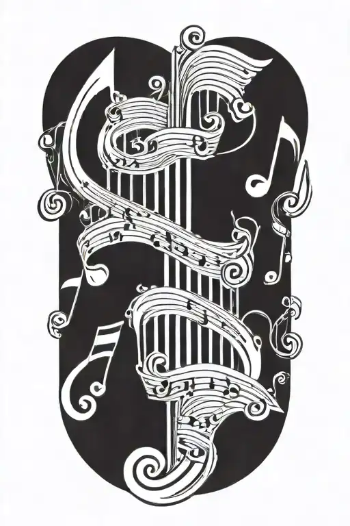sobriety, Gemini, music notes  tattoo design idea