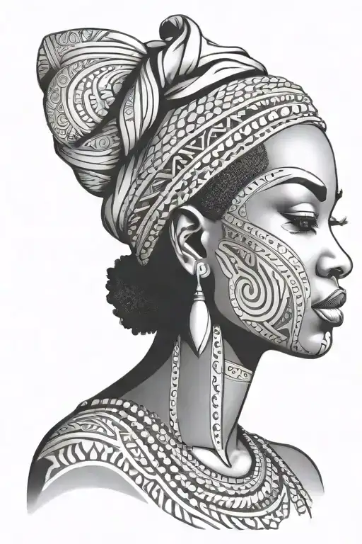 African, sobriety, women unity tattoo design idea