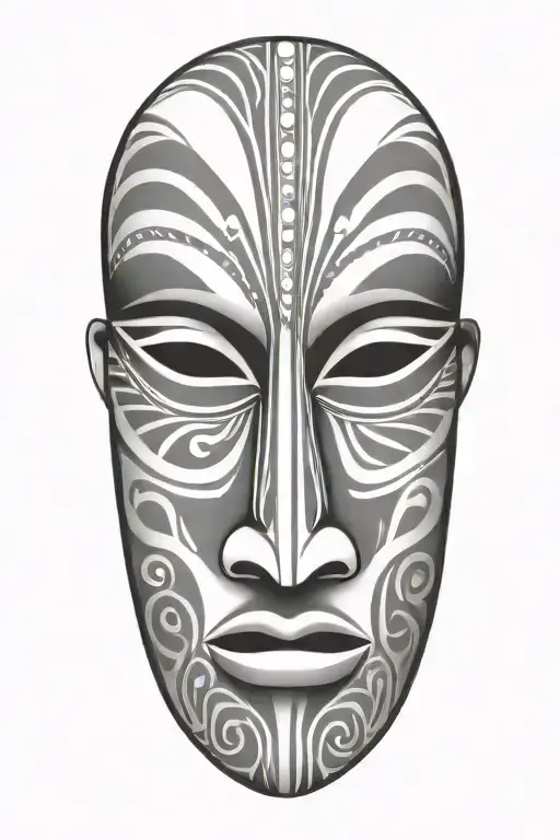 African tribal mask tattoo design idea
