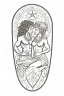 black gemini zodiac sign, sobriety date 11/23, Africa tattoo design idea