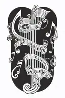 sobriety, Gemini, music notes  tattoo design idea