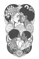 sobriety,african Gemini, joined together tattoo design idea