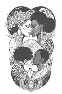 sobriety,african Gemini, joined together tattoo design idea