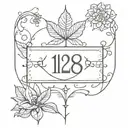 Incorporate the sobriety date of 11/28/23 into a minimalist design tattoo design idea