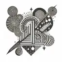 Abstract representation of sobriety journey with African tribal patterns tattoo design idea