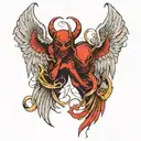 devil and angel wings tattoo design idea