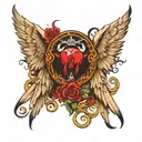 devil and angel wings tattoo design idea