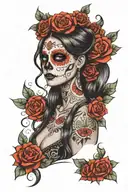 day of the dead girl tattoo design idea