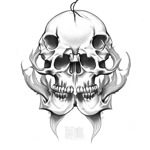 lychee fruit skull tattoo design idea