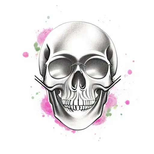 lychee fruit skull tattoo design idea