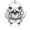 lychee fruit skull tattoo design idea