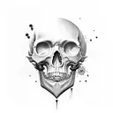lychee fruit skull tattoo design idea
