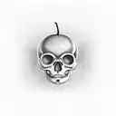 lychee fruit skull tattoo design idea