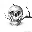 lychee fruit skull tattoo design idea