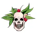 lychee fruit skull tattoo design idea