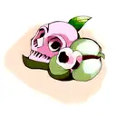 lychee fruit skull tattoo design idea