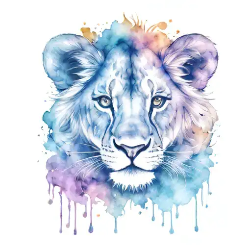 baby lion tattoo design idea