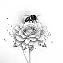 flowers with bumblebees  tattoo design idea