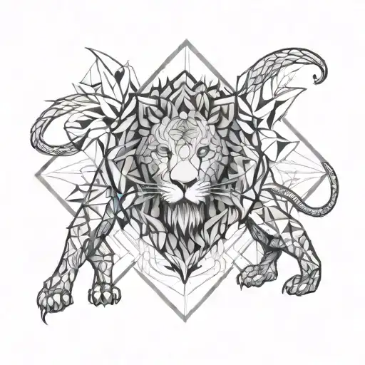 lion 2 chiles  tattoo design idea