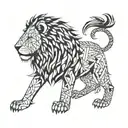 lion 2 chiles  tattoo design idea