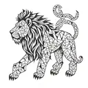 lion 2 chiles  tattoo design idea